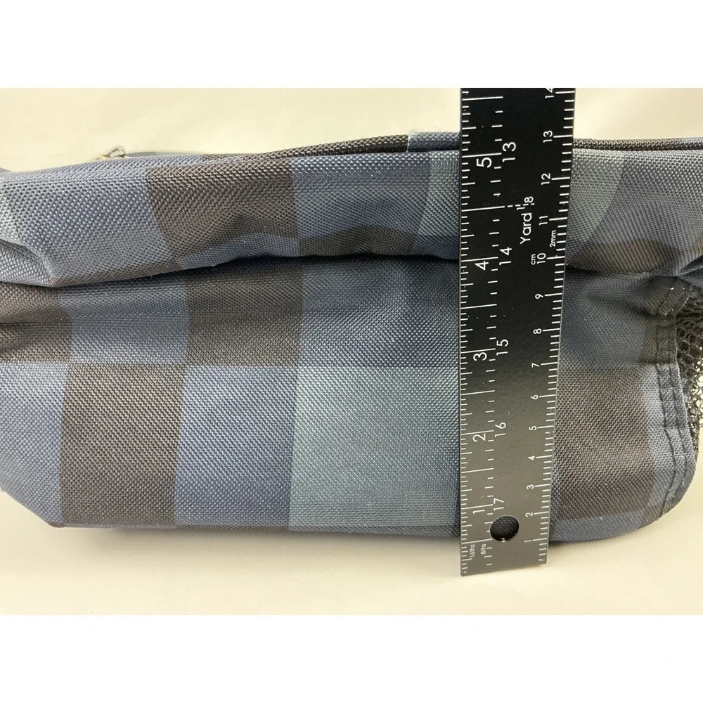 Eastsport Crossbody Bag Messenger Shoulder Bookbag‎ Checkered Pattern Blue Black